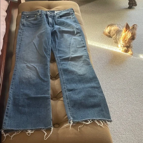 rag & bone Wide Leg Jeans in Denim Blue - Picture 2 of 7